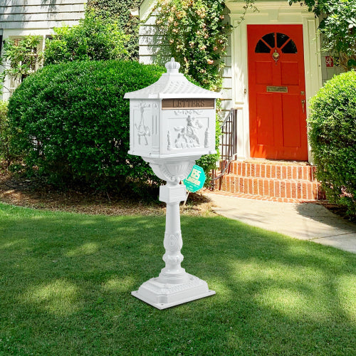Heavy Duty Cast Aluminum Mailbox with Lock - Multiple Colors