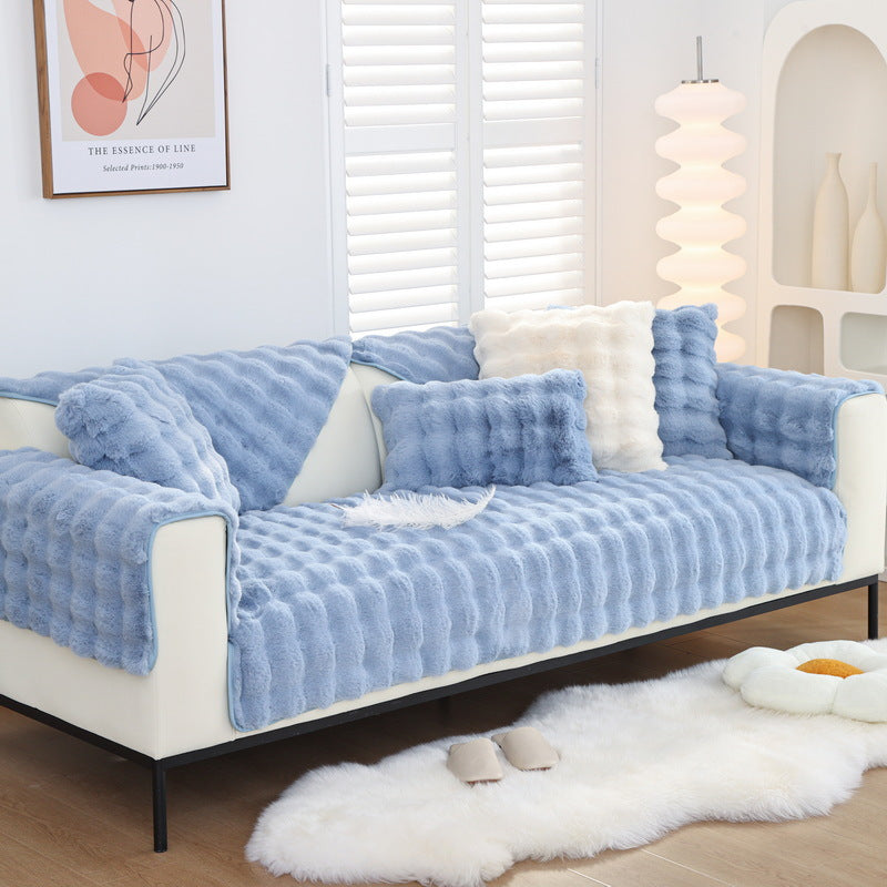 Warm Plush Bubble Pillowcase - Soft Square Pillow Cover for Home & Decor
