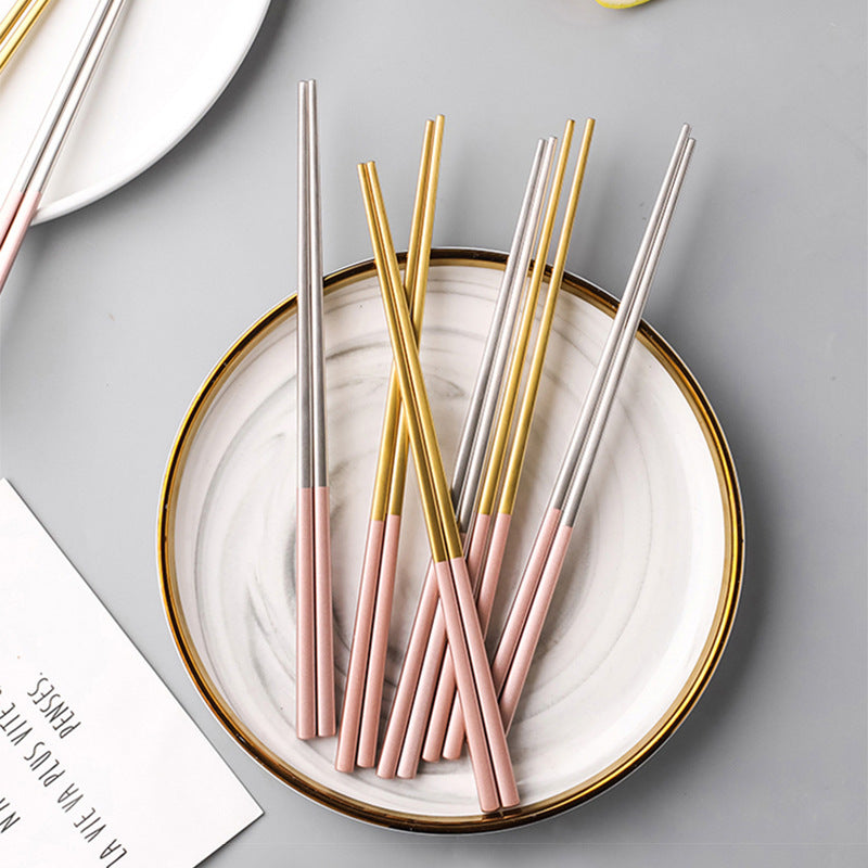 Stainless Steel Non-Slip Anti-Fungal Chopsticks for Home Use