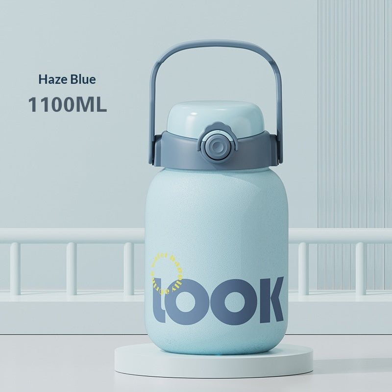 Large Capacity Pop-Top Straw Cup - Reusable Insulated Drinkware