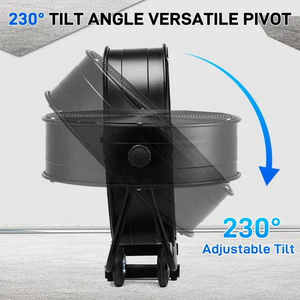 Industrial Cooling Fan with Adjustable Tilt, 91.5x22.5x87cm, Heavy-Duty Metal Structure