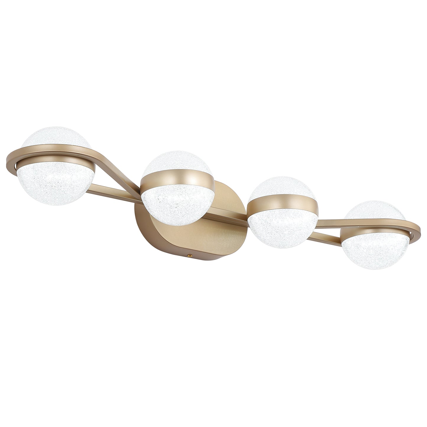 28-Inch Golden LED Bathroom Vanity Light - 4-Light Fixture