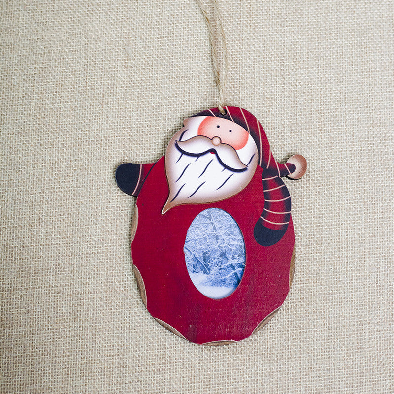 Christmas Wooden Pendant Photo Frame - Festive Holiday Decoration