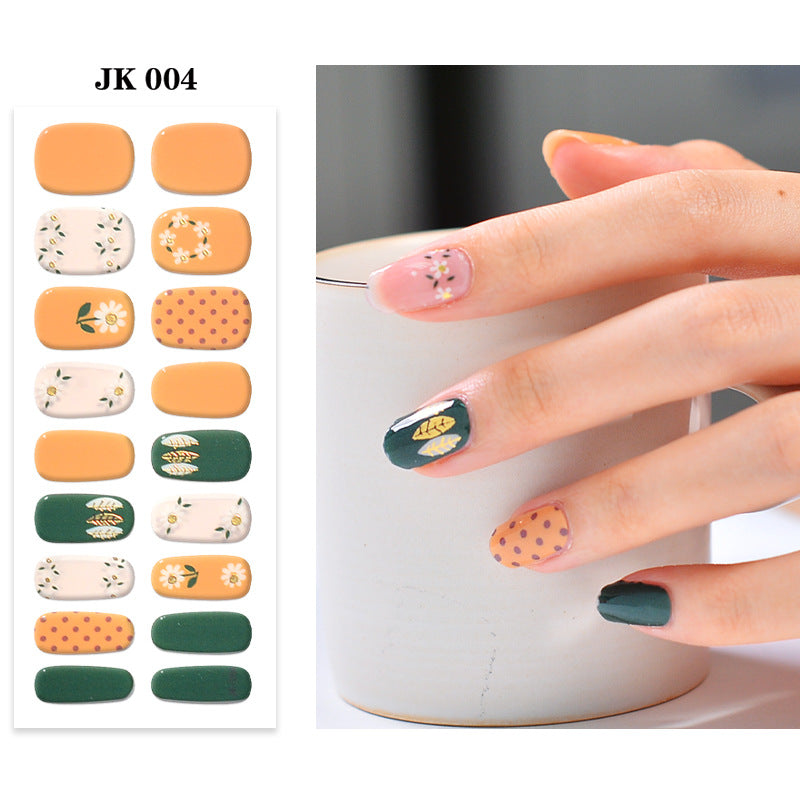 Waterproof Nail Sticker Set - Durable Semi-Baked UV Gel Art for Nails