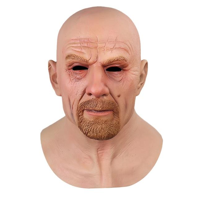 Funny Old White Latex Headgear Halloween Cosplay Mask