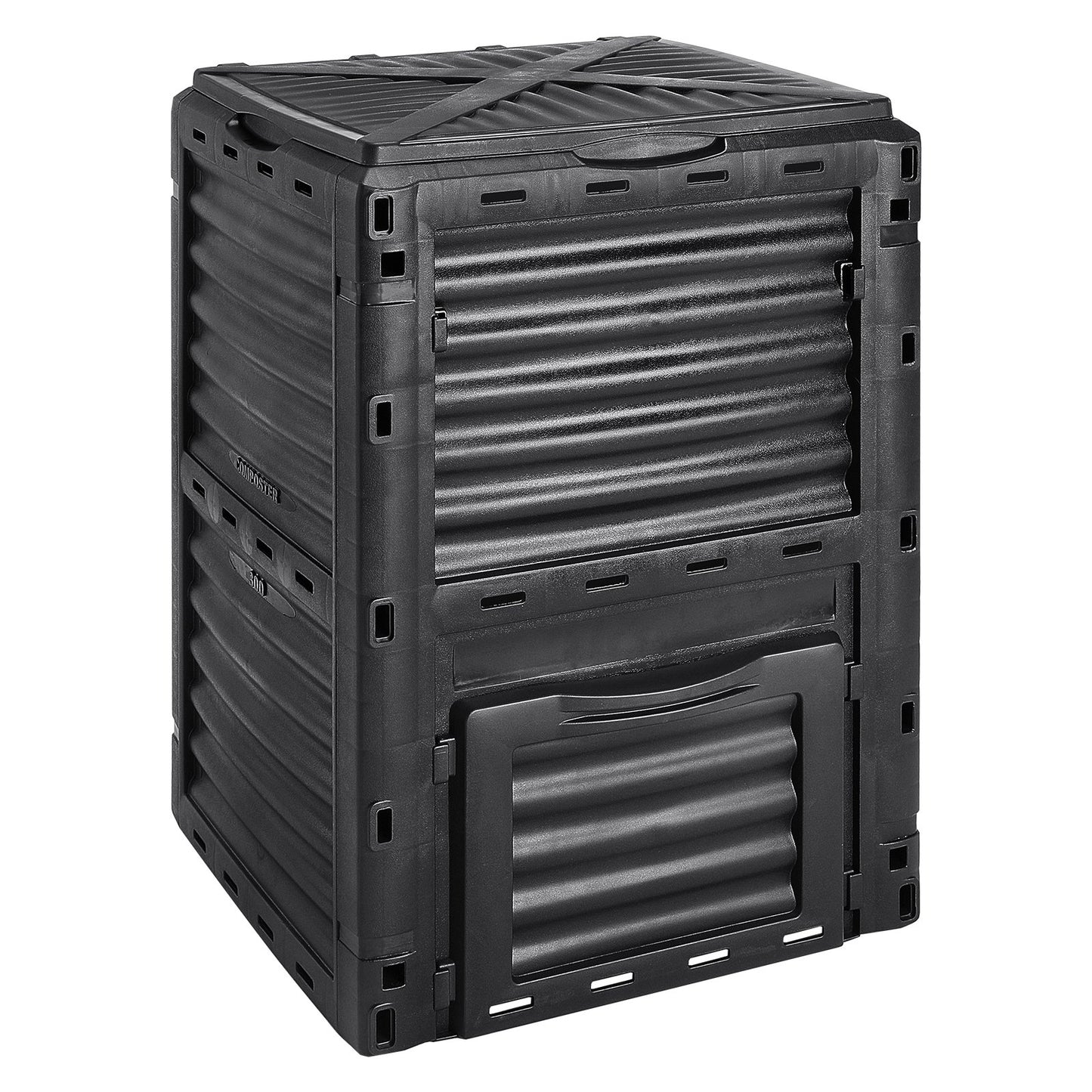 80 Gallon Outdoor Compost Bin with Lid & Bottom Door - Large Capacity Garden Tool