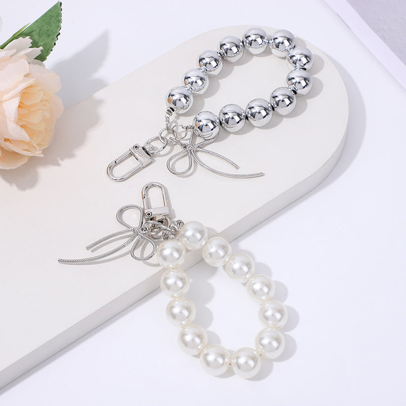 Beaded Phone Lanyard with Pendant Chain – Portable Keychain & Wrist Strap