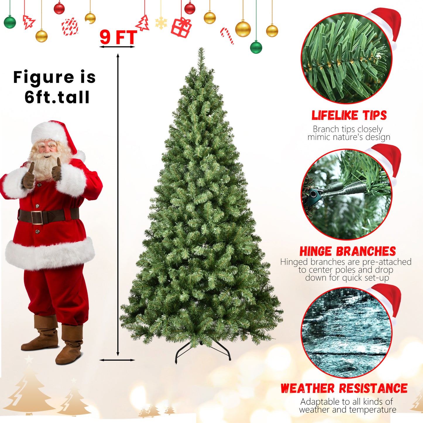 Prelit PVC Christmas Tree - Multiple Heights Available