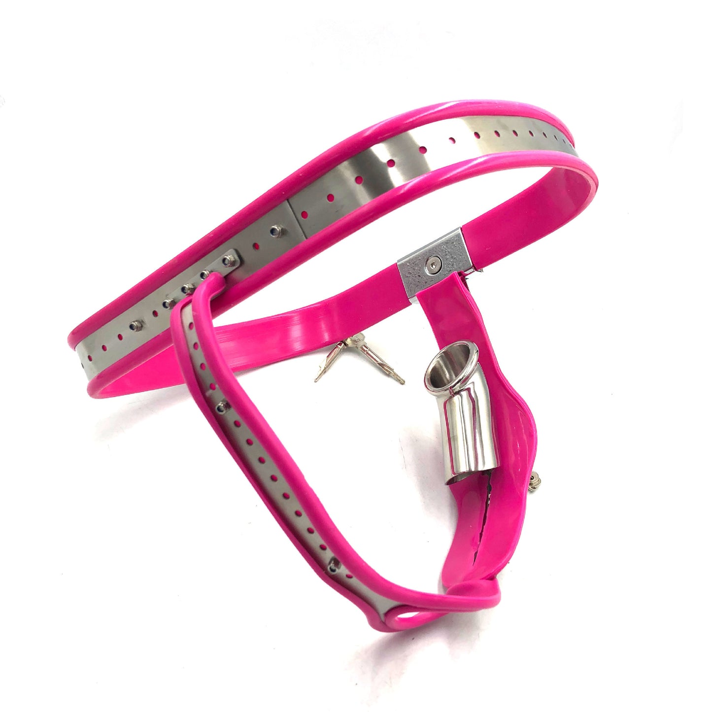 Unisex Stainless Steel T Chastity Lock Belt for Men and Women - Multiple Colors