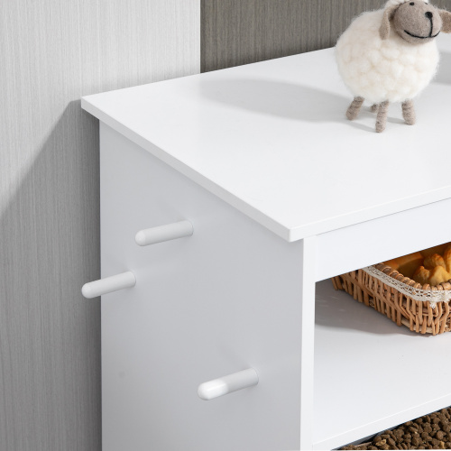 Pet Feeding Station Locker with Bowls & Storage - White