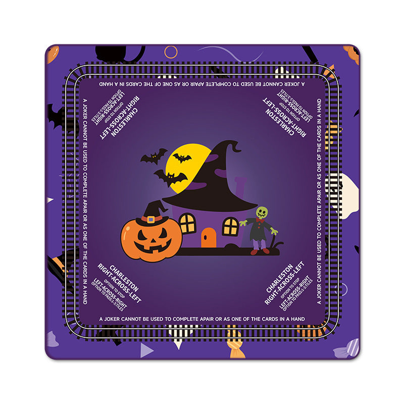 Halloween Mahjong Table Mat Non Slip Game Pad - Festive Party Game Accessory