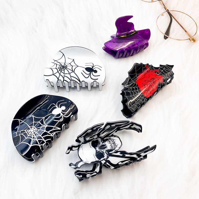Halloween Hair Clip Acrylic Spider Shark Clip
