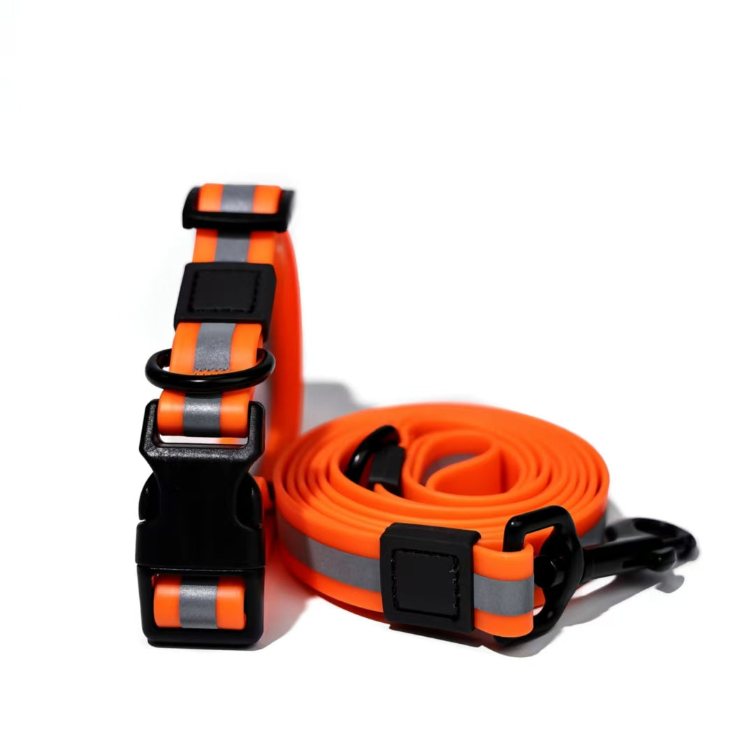 Reflective Pet Leash Set for Nighttime Safety - Waterproof & Durable