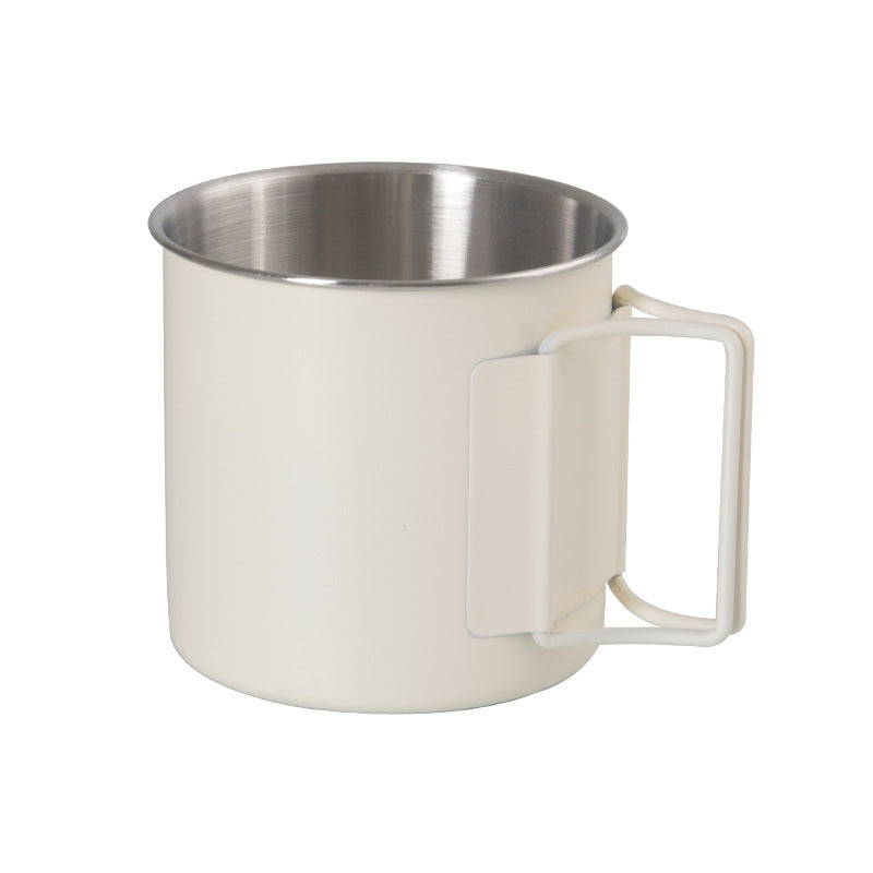 Portable Stainless Steel Camping Water Cup - Foldable Travel Drinking Mug