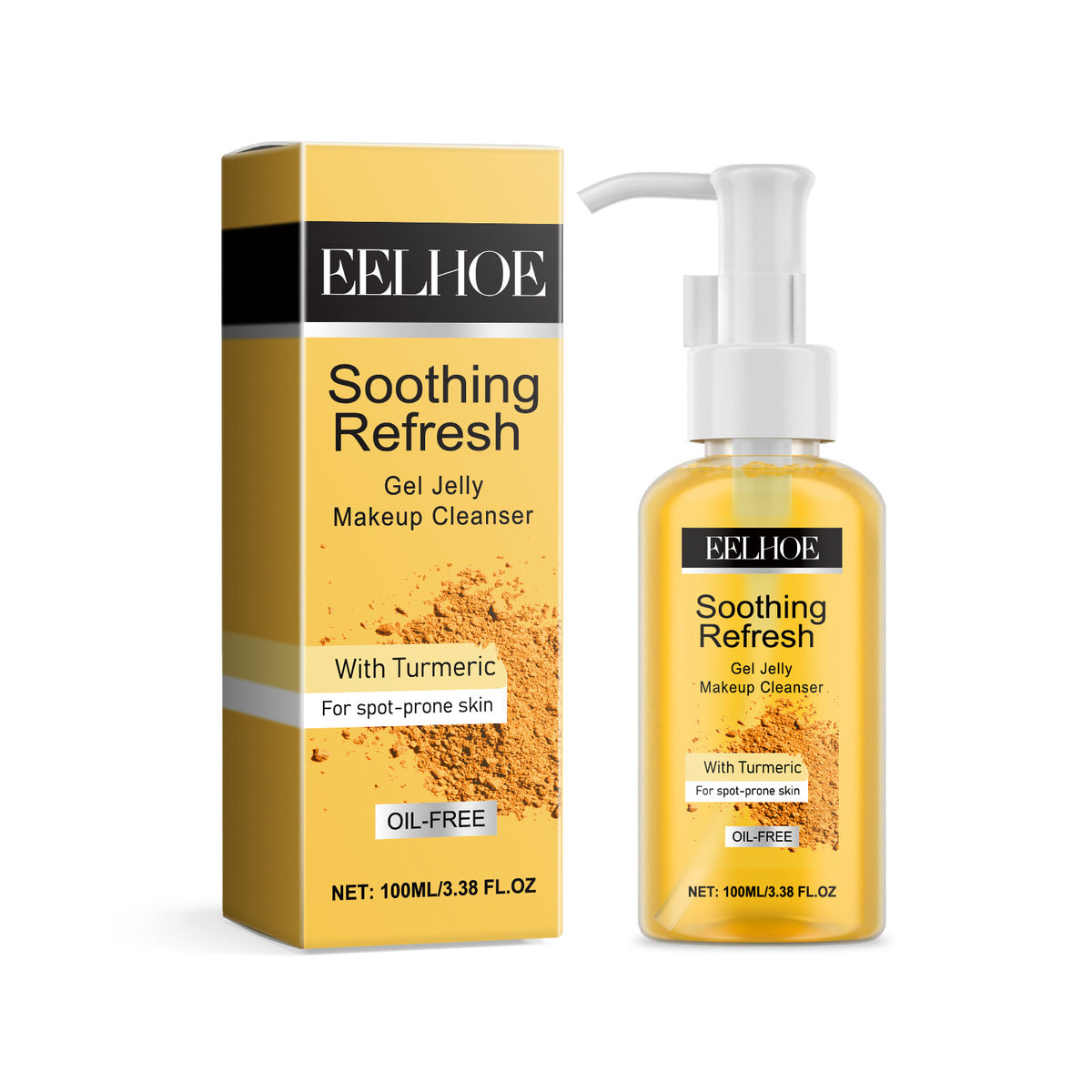 Turmeric Makeup Remover Gel - Gentle Facial Cleansing with Glycerin & Natural Extracts 100ml