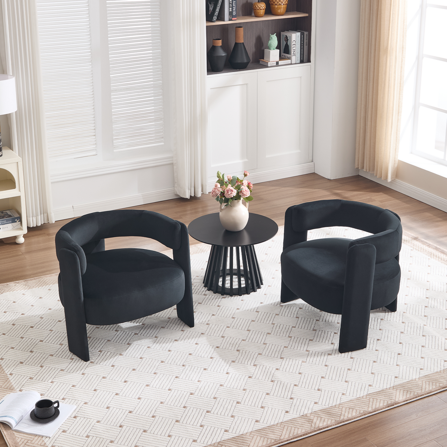 Modern Velvet Accent Chair - Comfy Single Sofa for Living Room