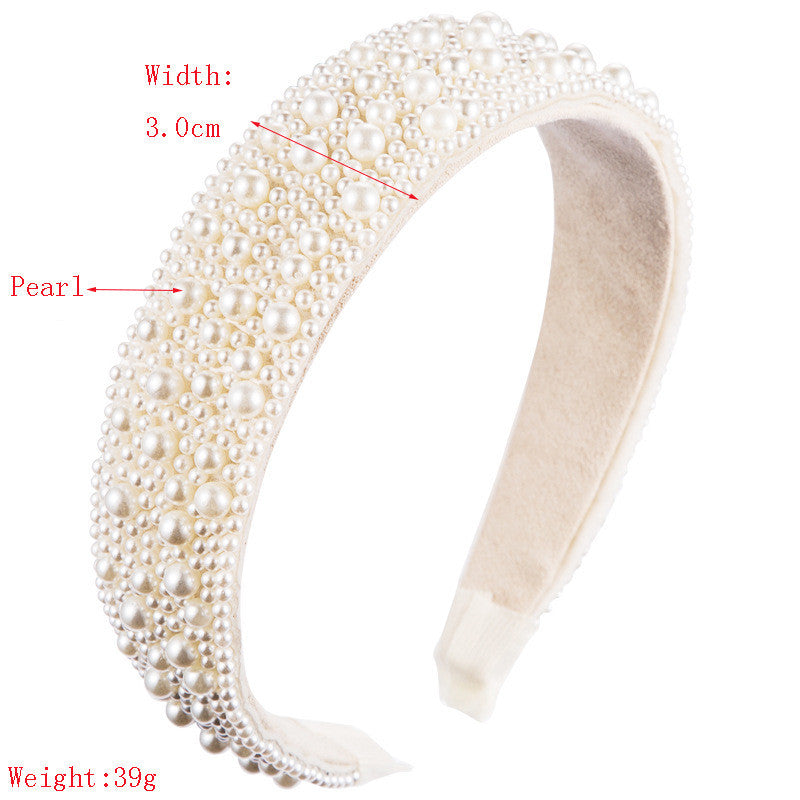 Elegant Pearl Bridal Headband Hair Accessories for Wedding and Formal Events