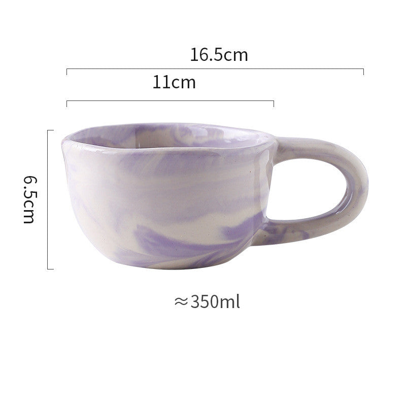 Irregular Marble Breakfast Cup - Ceramic Drinkware for Kitchen & Dining