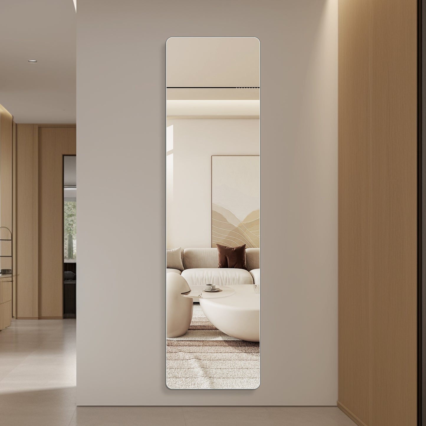 Full Length Wall Mirror - 59 x 16 Inch Rectangular, Copper-Free Glass
