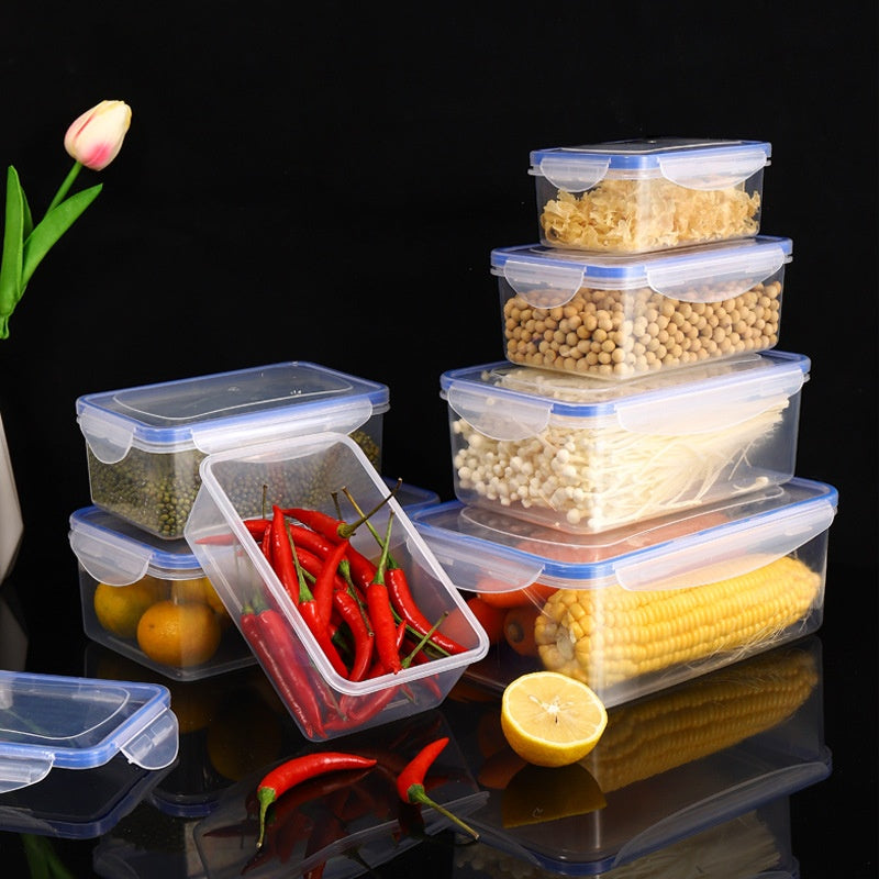 Vegetable and Egg Storage Box with Lid - Food Grade Plastic Refrigerator Organizer