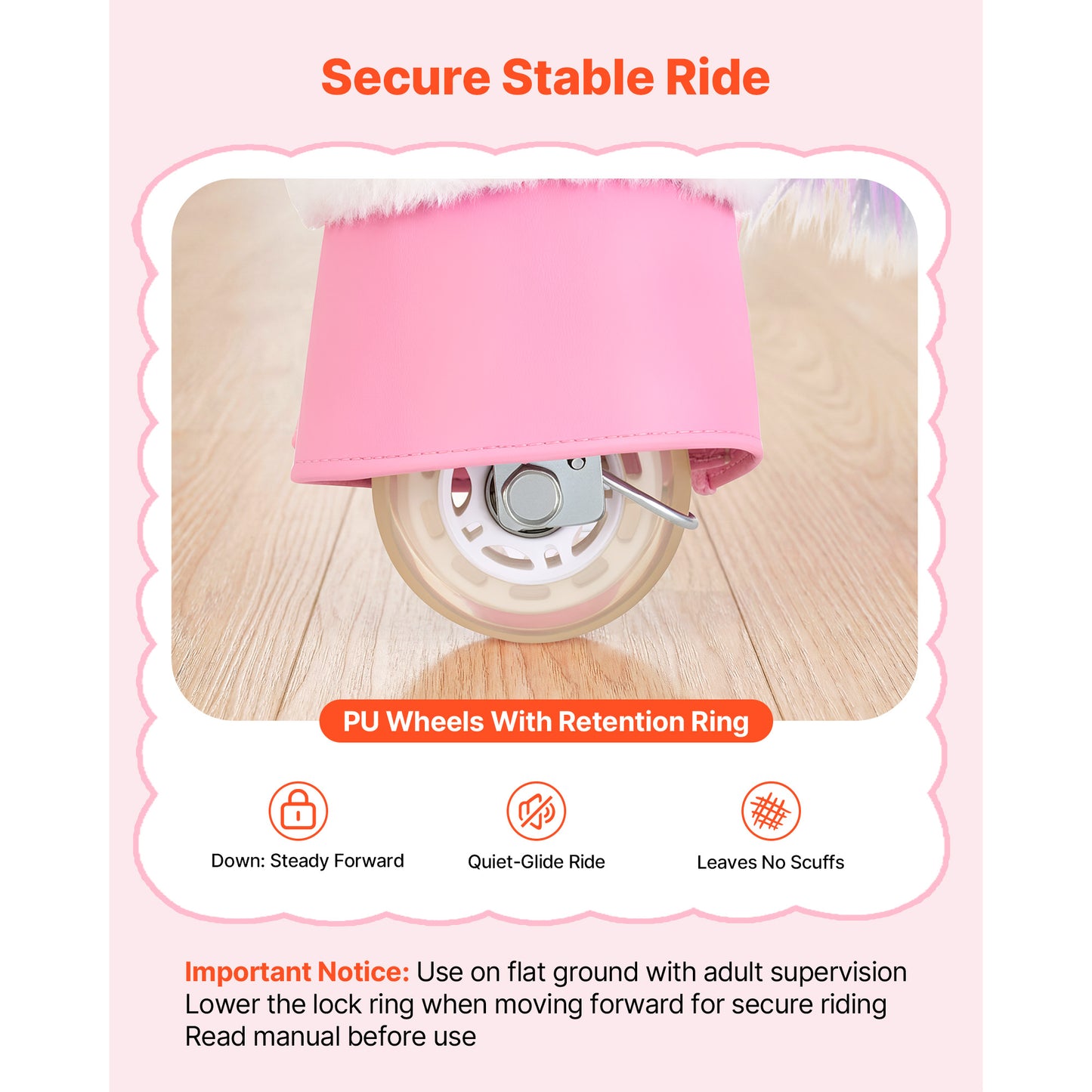 Ride-On Unicorn Horse Toy for Kids - No Battery, Sturdy Pedals & Smooth Wheels