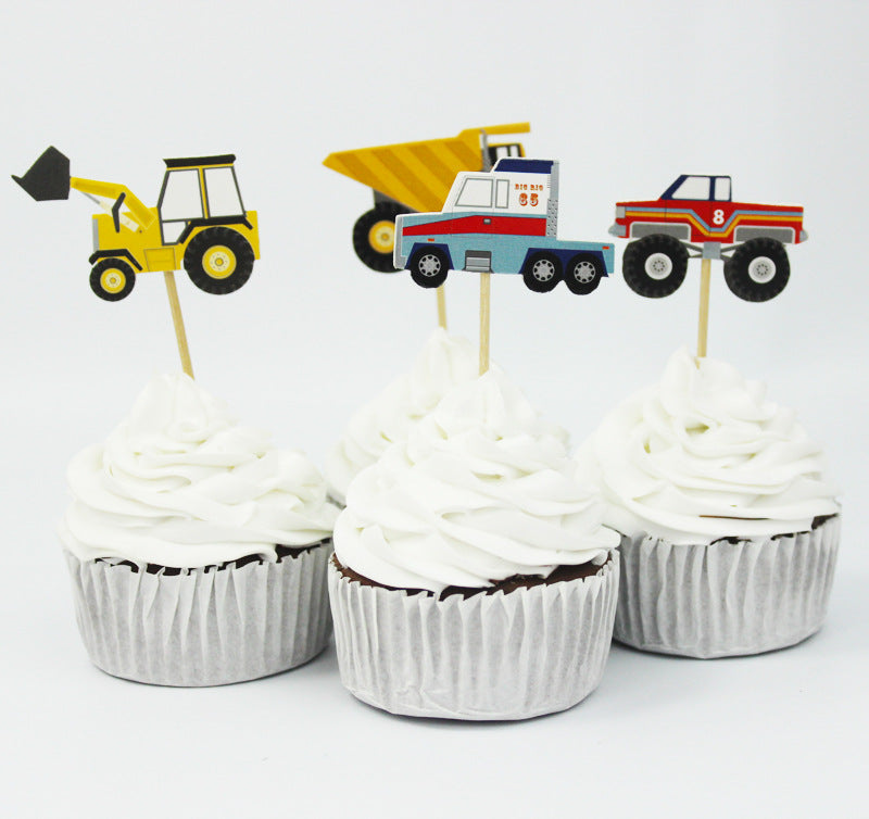 Cake Decoration Inserts 24pcs - White Cardboard Cake Toppers for Baking & Party