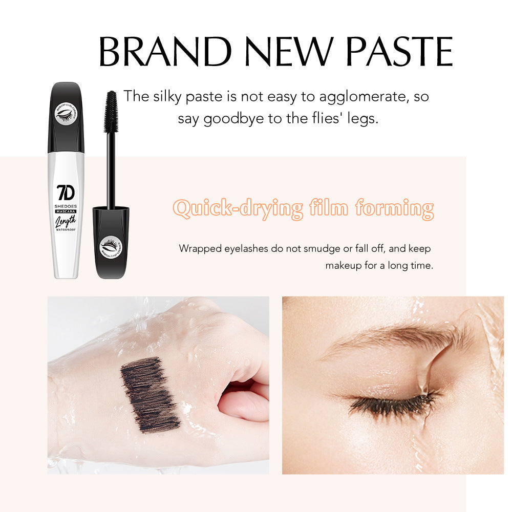 Waterproof 7D Mascara - Smudge-proof, Lengthening & Curling, 10mL