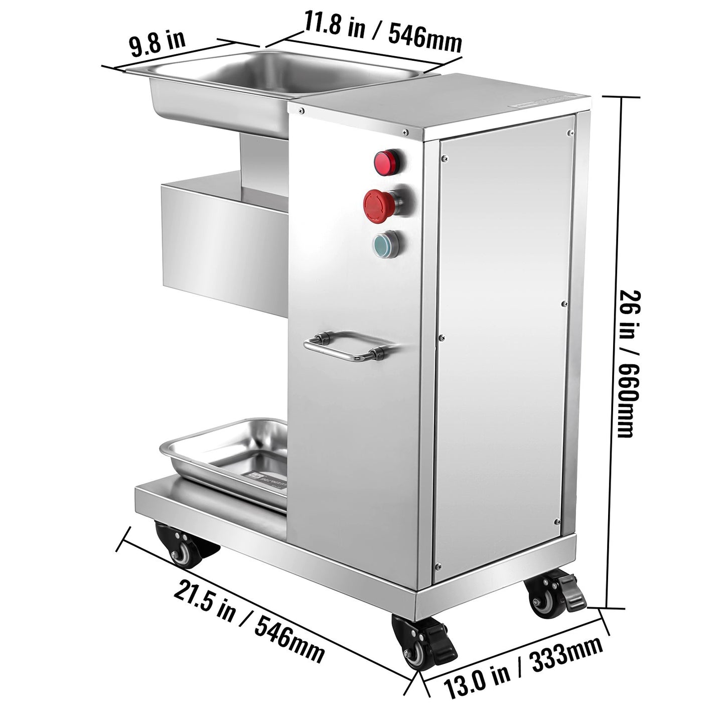 Commercial Meat Slicer Machine 110V 750W Stainless Steel Food Cutter