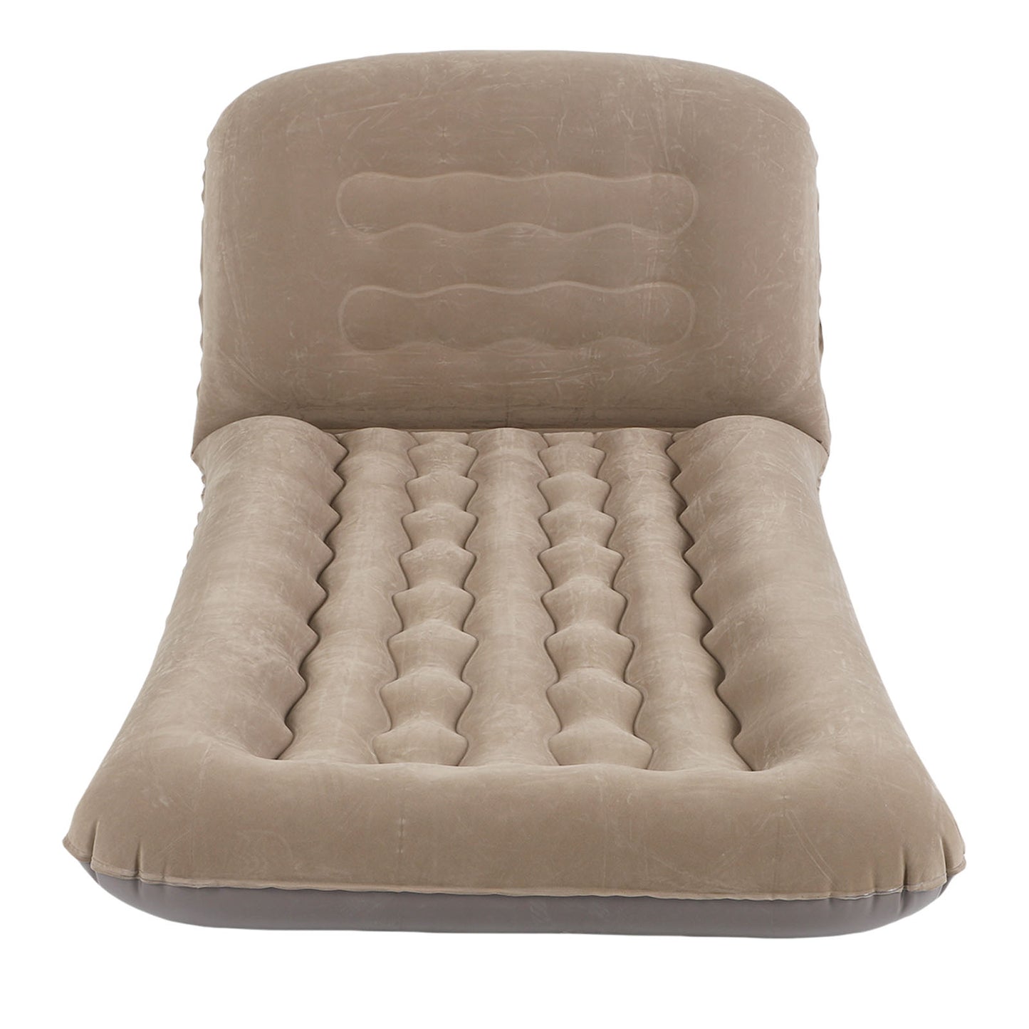 Inflatable Mattress With Adjustable Backrest Brown Portable Foldable