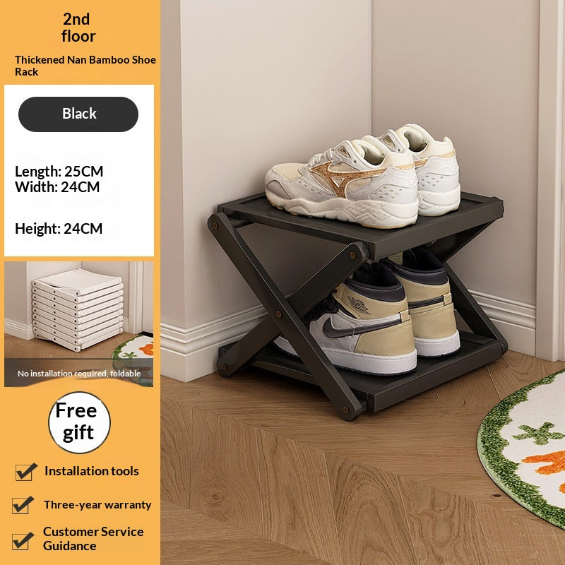 Foldable Shoe Rack for Entryway Space Saving No Assembly Needed