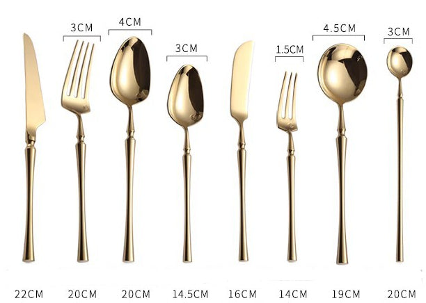 Stainless Steel Tableware Set - Knife Fork Spoon Flatware Utensils