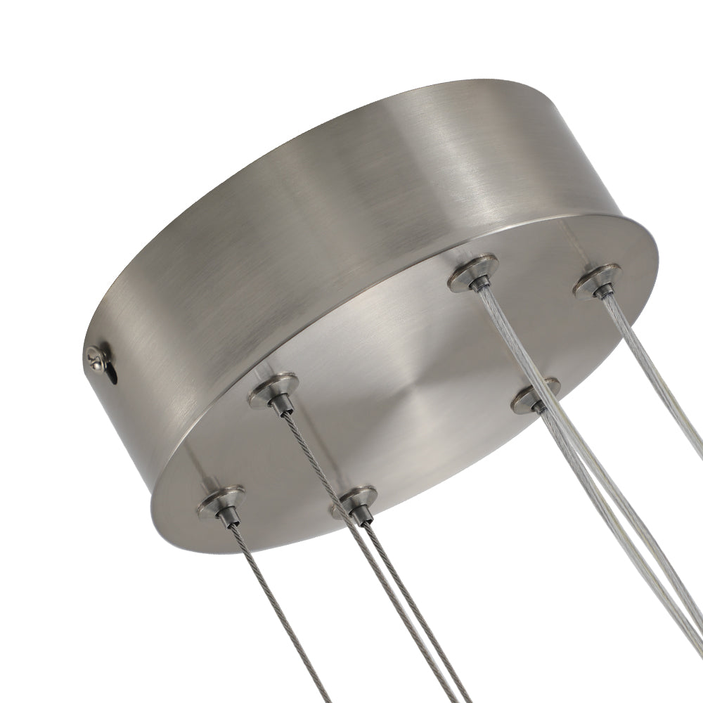 Modern LED Chandelier - Geometric 3-Arm Design, Adjustable Height