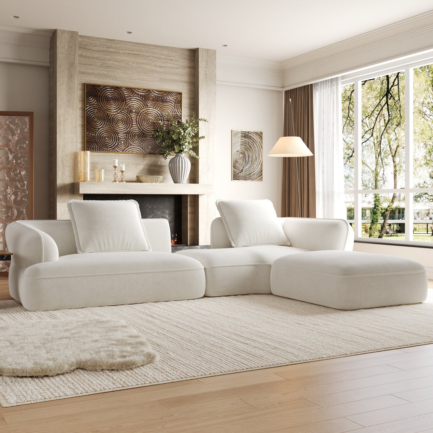 122 Modern L-Shaped Sectional Sofa With High-Density Fully Compressed