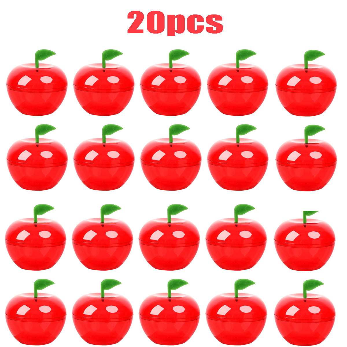 20 Pcs Red Mini Plastic Apple Candy Jars - Party Favors