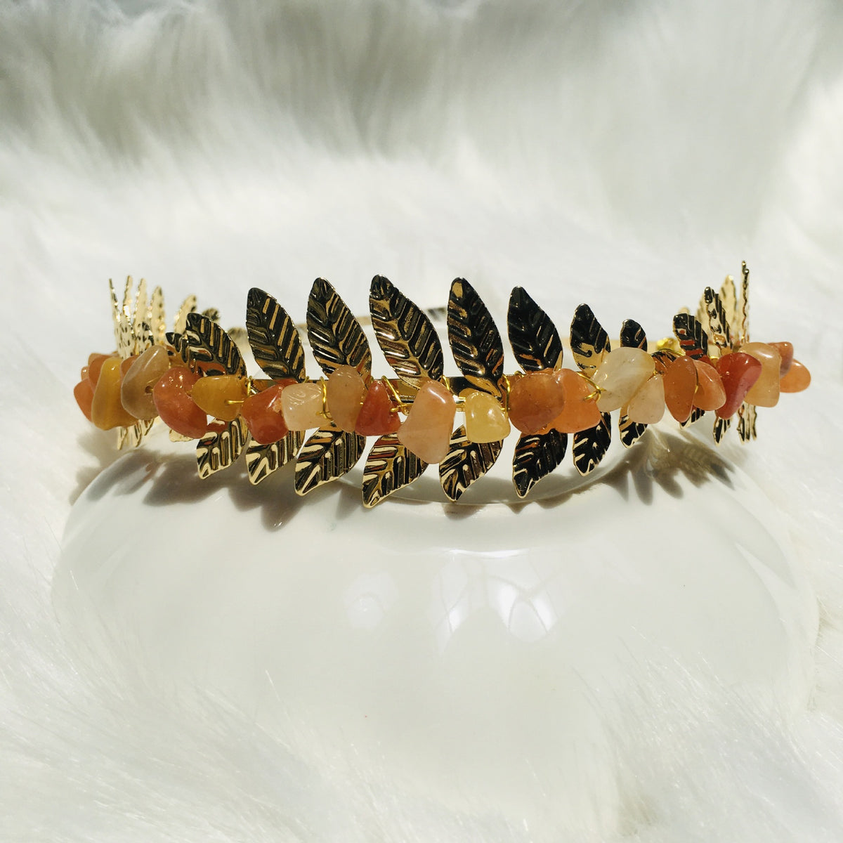 Natural Crystal Hairpin - Handmade Geometric Style