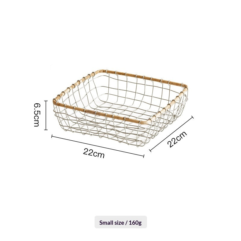 Retro-Style Handmade Square Wire Basket for Home Storage - Small & Large