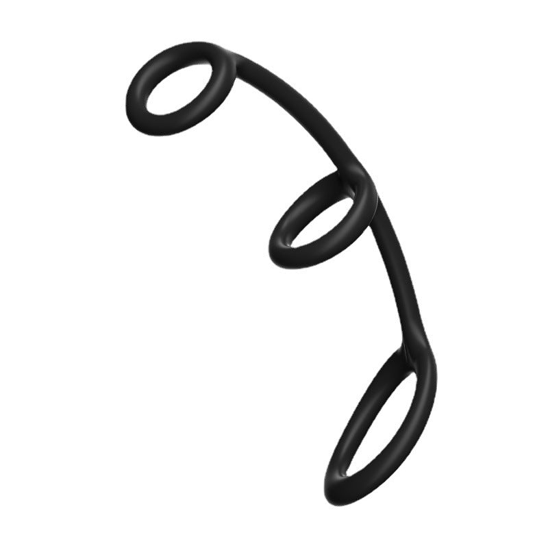 Male Silicone Lock Ring - Adult Wellness Toy, Black