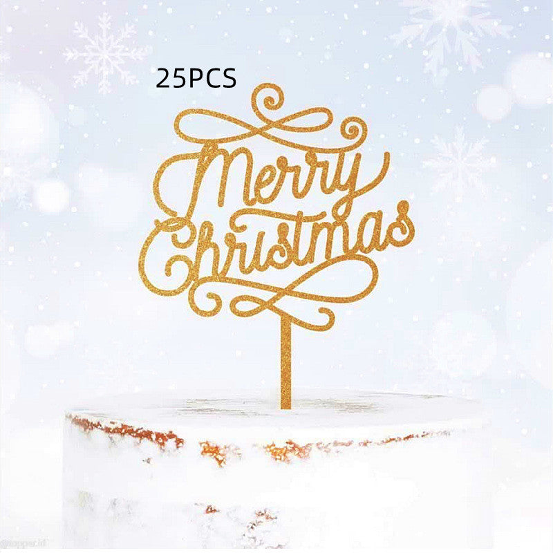Decorative Acrylic Cake Card Plug-in Set for Holiday Cakes - Multiple Styles & Quantities