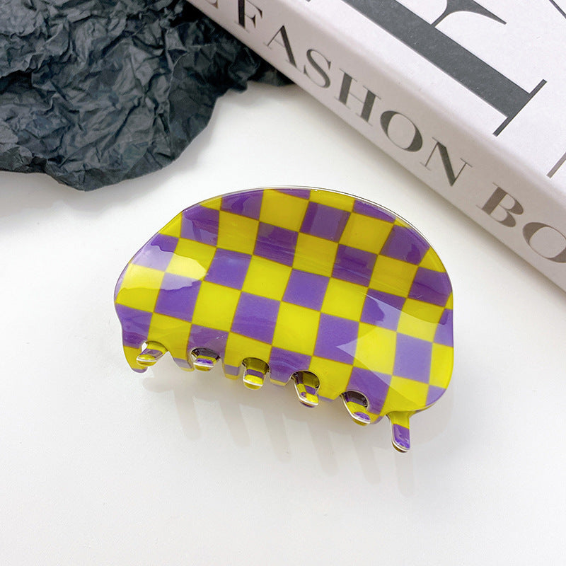 Checkerboard Grip Clip Hair Clip - Multiple Colors