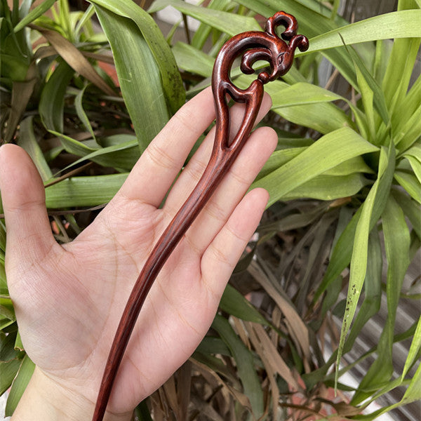 Ebony Antique Carved Hairpin