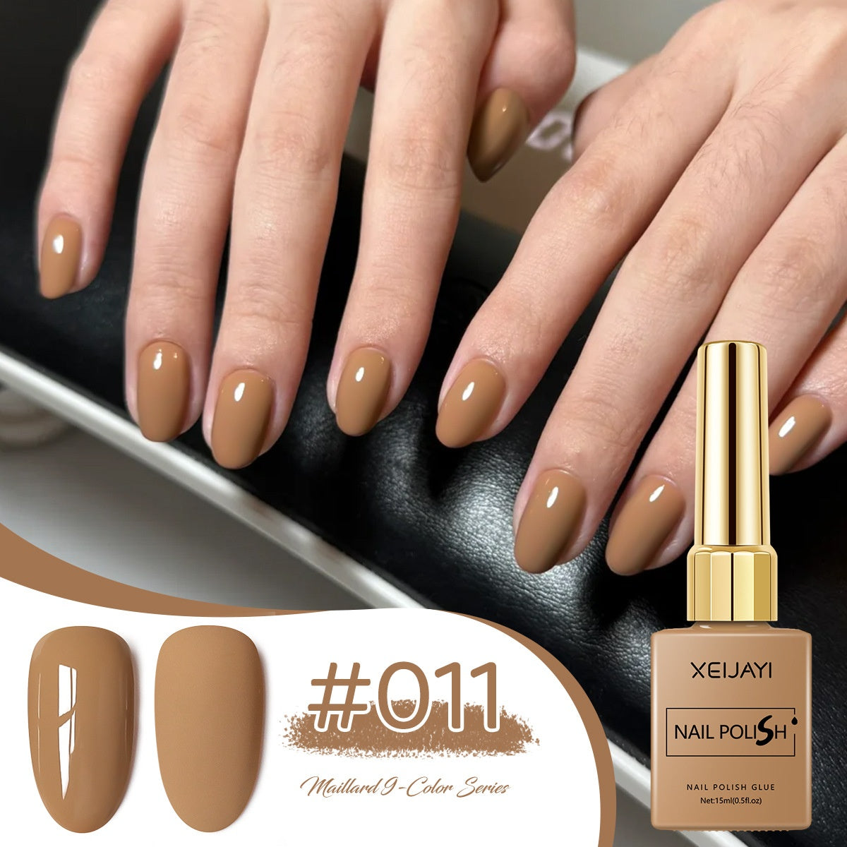 UV Nail Polish Set Khaki Deerskin Brown 8 Shades - Long-lasting Gel Color