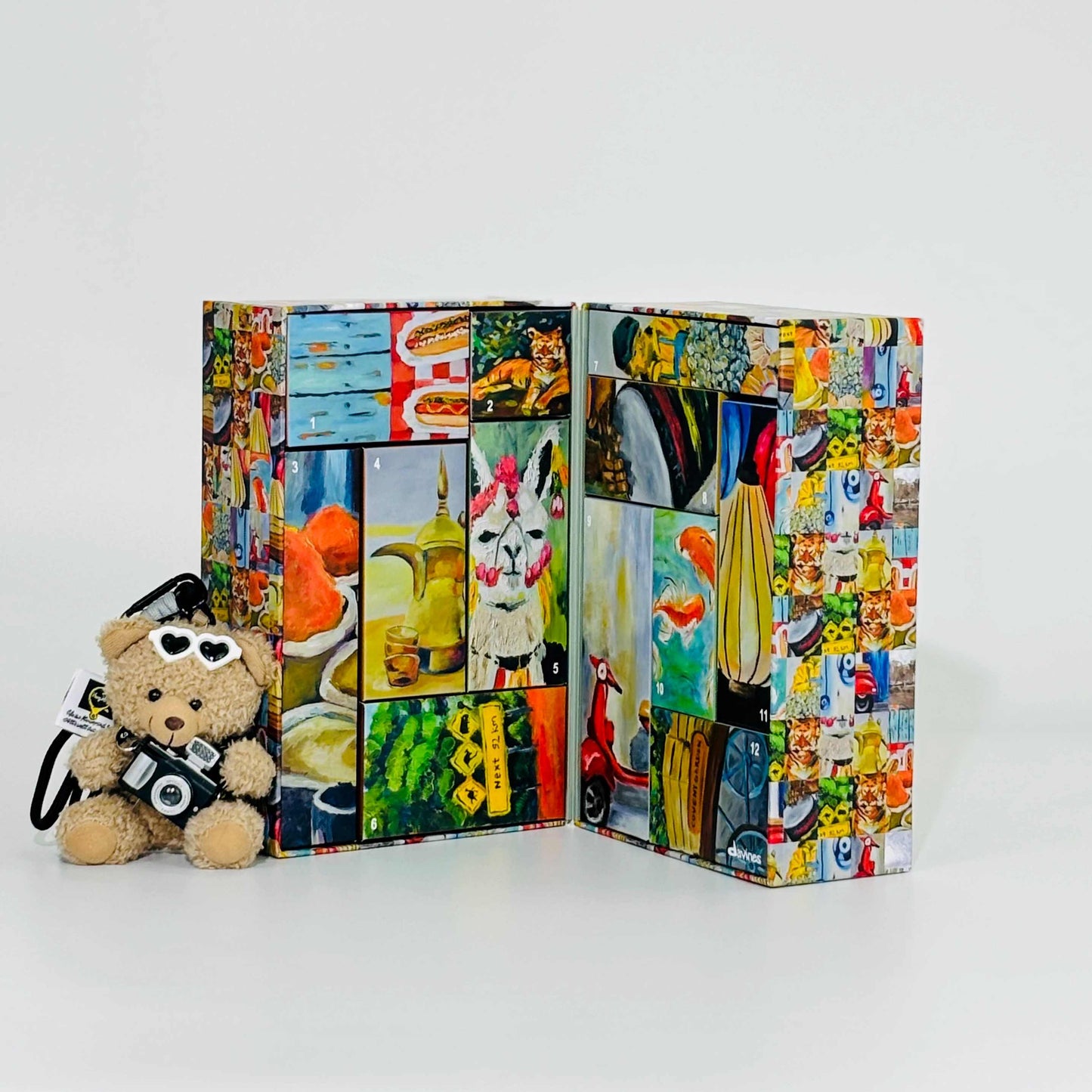 12-Day Hand-Painted Retro Pattern Surprise Gift Box Set - Christmas Decoration Supplies