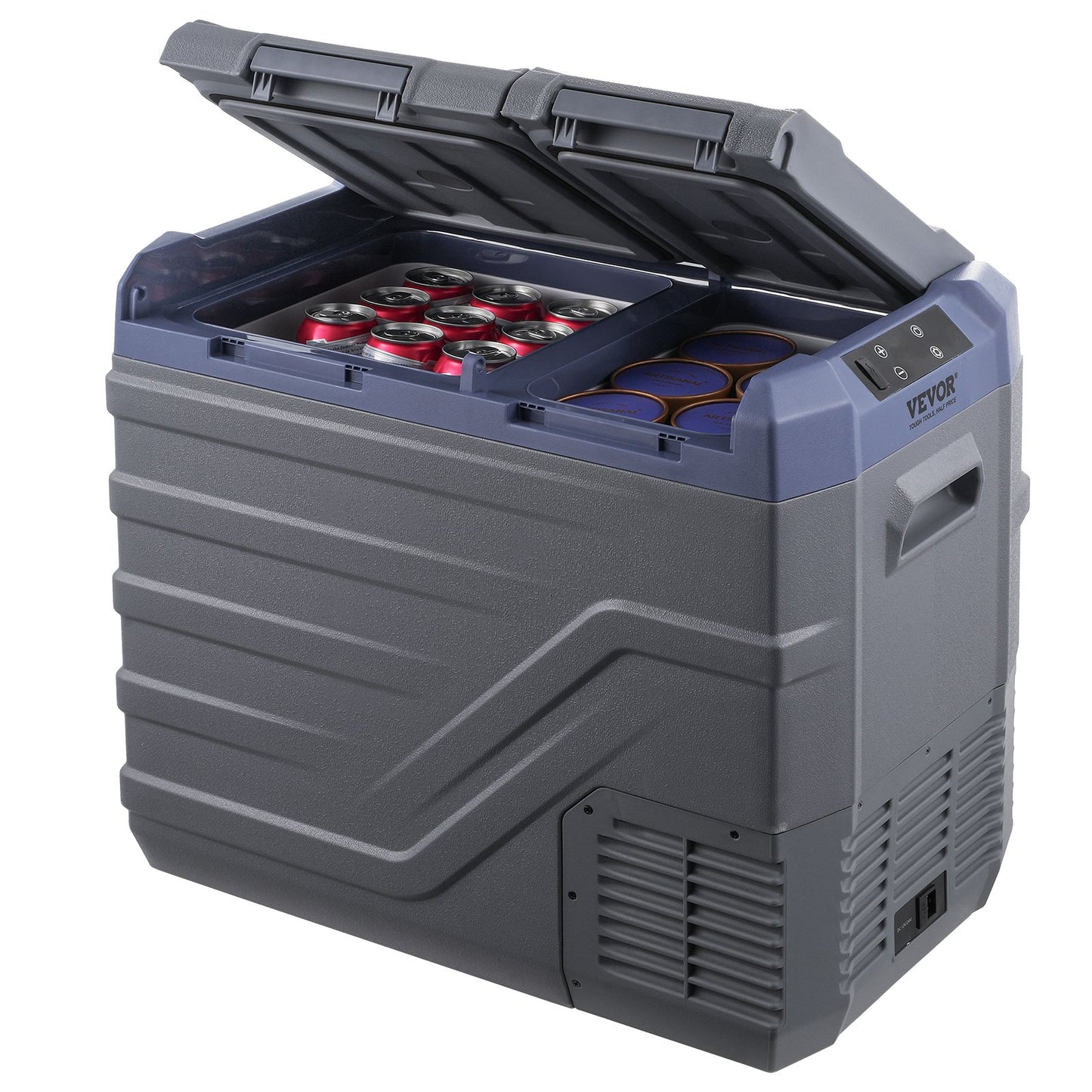 Portable Car Refrigerator Freezer 40L Dual Zone Compressor Cooler - Grey