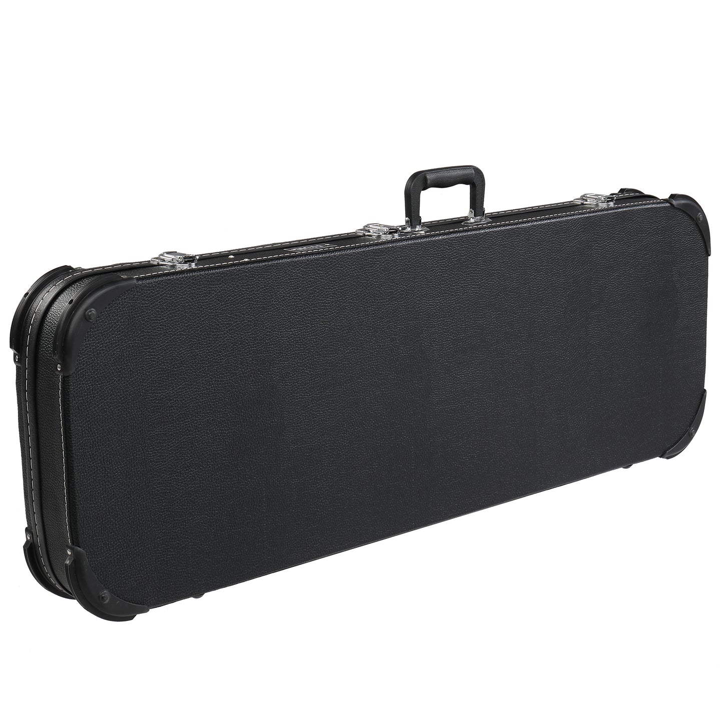 Electric Guitar Hard Case - Black Leather Square Design
