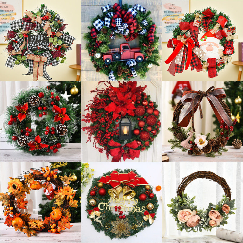Christmas Garland Window Decoration - Festive Holiday Wreaths & Decor