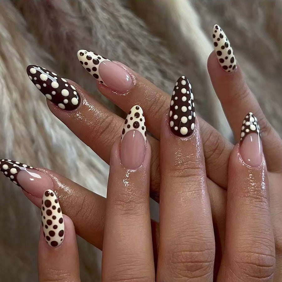 European & American Style Water Drop Nail Art Kit - Glossy Finish, Mid-Length Teardrop Design