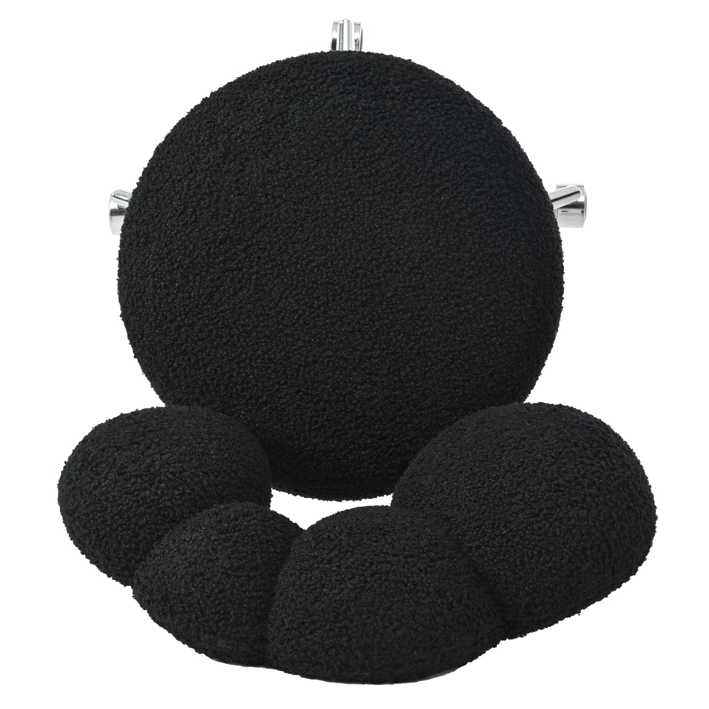Adjustable Black Chair with 360-Degree Rotation & Foam Cushion