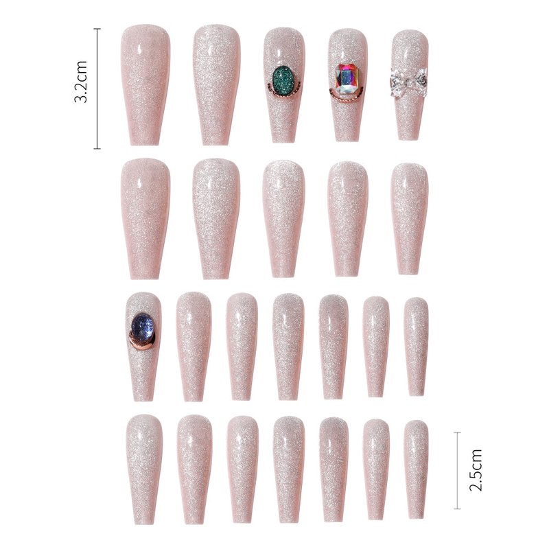 Fake Nail Patches with Jelly Glue - 24 Pieces