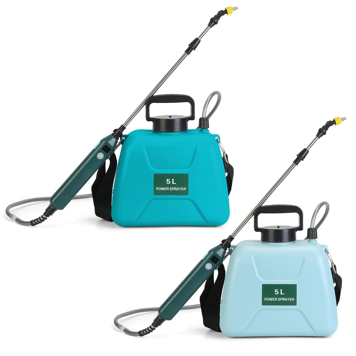 Portable 5L Battery Water Sprayer Garden Tool with 3 Nozzles & Telescopic Wand