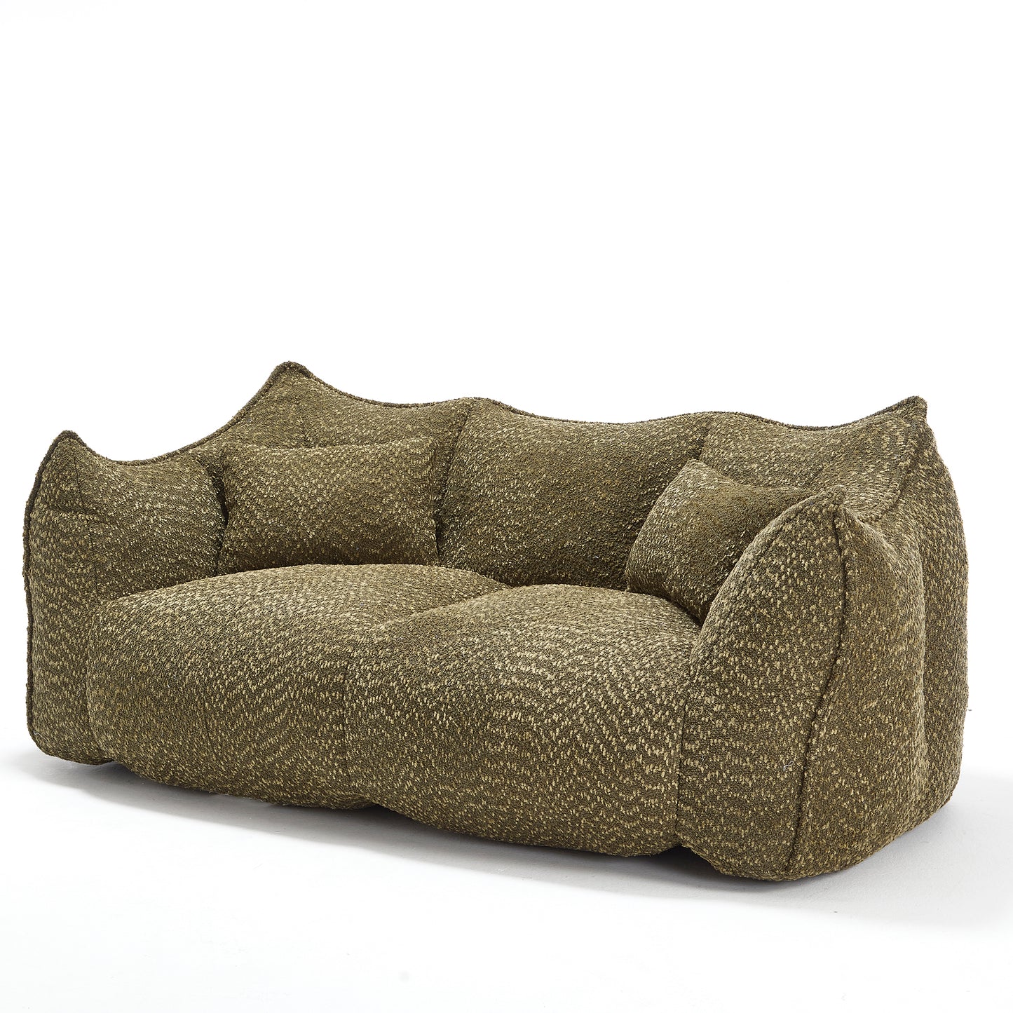 Comfortable Square Bean Bag Chair - Olive Green, Foam Core for 2
